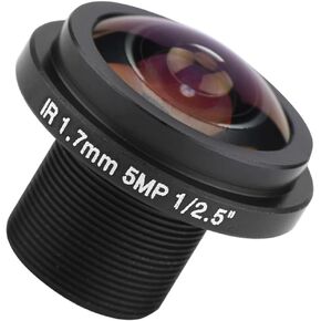 JTLB Wide Angle Fisheye Security Camera Lens, 5MP, 185 View, 1.7mm Focal Length, F2.0 Aperture, C-Mount Compatible
