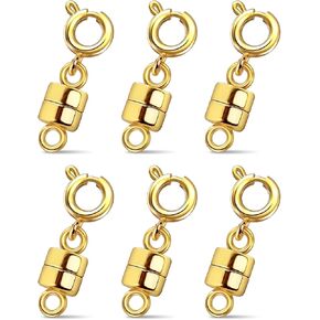 Magnetic Necklace Clasps and Closures,Silver Plated Jewelry Clasps Converters for Bracelet Necklaces Anklet Chain (6pack, Silver)
