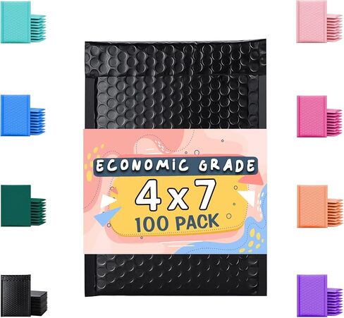 Economic Grade Poly Bubble Mailers 4x8 100 Pack White Waterproof Self Seal Adhesive Shipping Bags, Cushioning Padded Envelopes for Shipping, Mailing, Packaging Usable 4x7 in Saudi Arabia