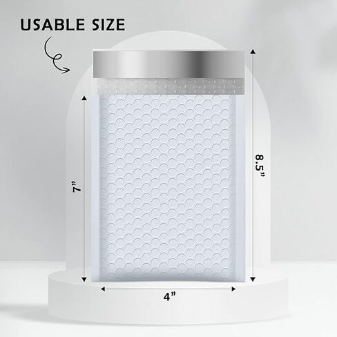 Economic Grade Poly Bubble Mailers 4x8 100 Pack White Waterproof Self Seal Adhesive Shipping Bags, Cushioning Padded Envelopes for Shipping, Mailing, Packaging Usable 4x7 in Saudi Arabia