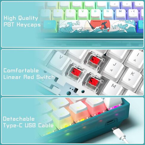 Womier 60% Keyboard QMK/VIA, Pink Gaming Mechanical Keyboard Creamy in Saudi Arabia