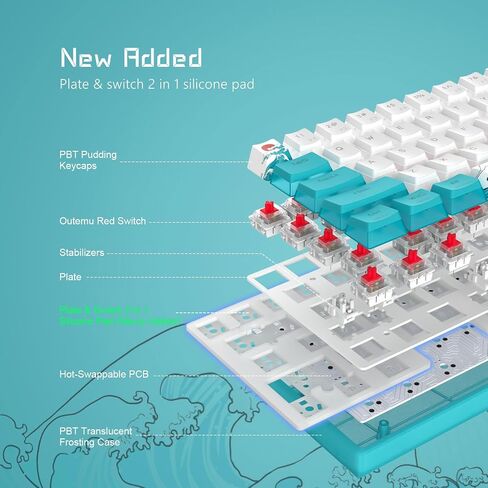 Womier 60% Keyboard QMK/VIA, Pink Gaming Mechanical Keyboard Creamy in Saudi Arabia