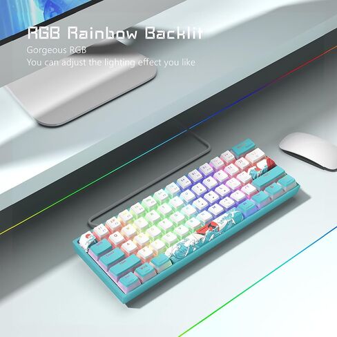 Womier 60% Keyboard QMK/VIA, Pink Gaming Mechanical Keyboard Creamy in Saudi Arabia