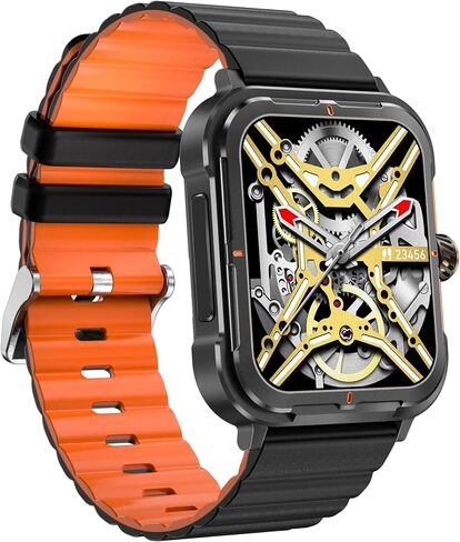 Military Smart Watch for Men(Answer/Dial Calls),1.57''HD DIY Screen Smart Watch,100 Sports Modes, IP68 Waterproof Fitness Watch with Heart Rate/SpO2/Blood Pressure for Android and iOS in Kuwait