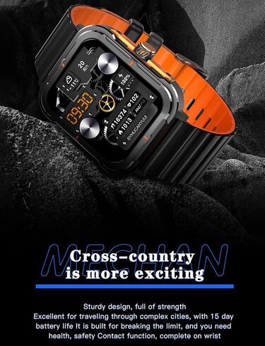 Military Smart Watch for Men(Answer/Dial Calls),1.57''HD DIY Screen Smart Watch,100 Sports Modes, IP68 Waterproof Fitness Watch with Heart Rate/SpO2/Blood Pressure for Android and iOS in Kuwait