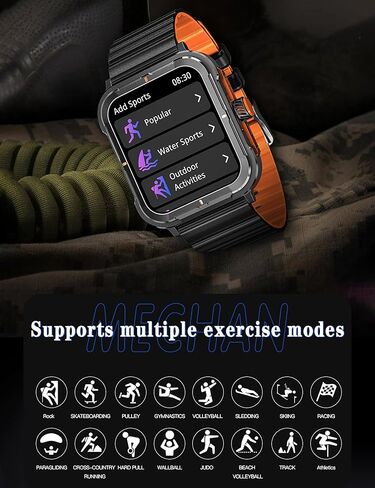 Military Smart Watch for Men(Answer/Dial Calls),1.57''HD DIY Screen Smart Watch,100 Sports Modes, IP68 Waterproof Fitness Watch with Heart Rate/SpO2/Blood Pressure for Android and iOS in Kuwait