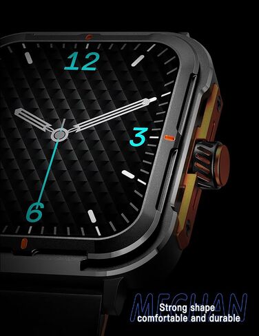 Military Smart Watch for Men(Answer/Dial Calls),1.57''HD DIY Screen Smart Watch,100 Sports Modes, IP68 Waterproof Fitness Watch with Heart Rate/SpO2/Blood Pressure for Android and iOS in Kuwait