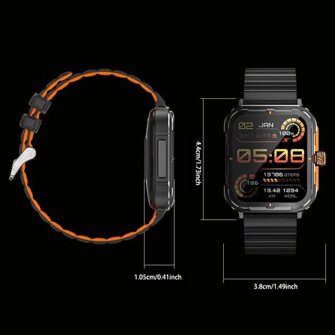 Military Smart Watch for Men(Answer/Dial Calls),1.57''HD DIY Screen Smart Watch,100 Sports Modes, IP68 Waterproof Fitness Watch with Heart Rate/SpO2/Blood Pressure for Android and iOS in Kuwait