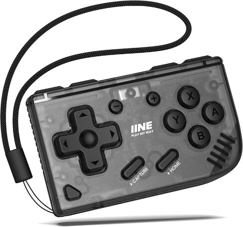 IINE Mini Retro Wireless Controller, Micro Remote Controller for Switch/OLED, PC, Android and IOS, Keychain Pocket-sized Controller with Turbo Function (Black) in Saudi Arabia