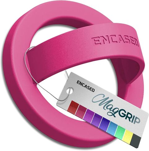 Encased Magnetic Phone Grip Holder (Compatible with MagSafe) Thin Silicone Finger Loop Ring for iPhone (Dark Pink) in Kuwait