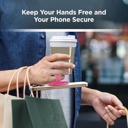 Encased Magnetic Phone Grip Holder (Compatible with MagSafe) Thin Silicone Finger Loop Ring for iPhone (Dark Pink) in Kuwait