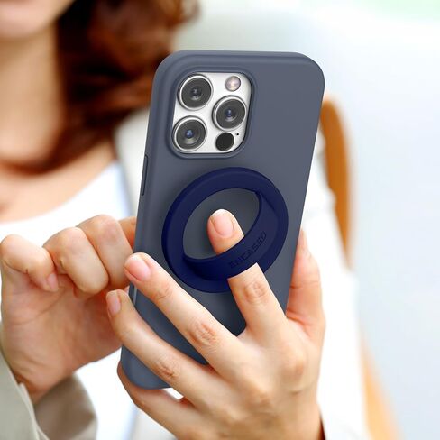 Encased Magnetic Phone Grip Holder (Compatible with MagSafe) Thin Silicone Finger Loop Ring for iPhone (Dark Pink) in Kuwait
