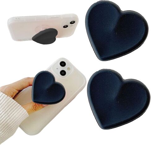2PCS Heart-Shaped Silicone Mobile Phone Grip Stand,Vilbocr Collapsible Cellphone Finger Grip Holder for Smartphone Tablet Cell Phone Accessory (Pink) in Kuwait