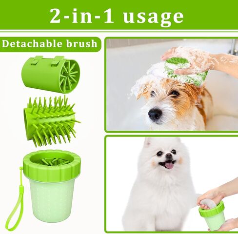 منظف ​​Qianruida Dog Paw مع اثنين من المناشف الوصية Muddy Paw Paw Dog Paw Gasher Cust Foot Cust (متوسط ​​، أزرق) in Kuwait