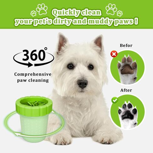 منظف ​​Qianruida Dog Paw مع اثنين من المناشف الوصية Muddy Paw Paw Dog Paw Gasher Cust Foot Cust (متوسط ​​، أزرق) in Kuwait