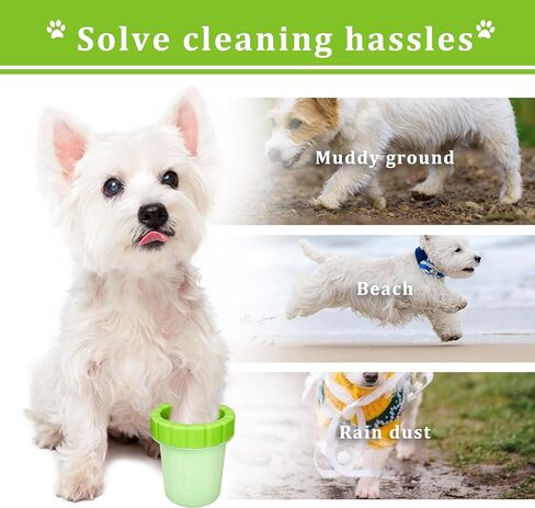 منظف ​​Qianruida Dog Paw مع اثنين من المناشف الوصية Muddy Paw Paw Dog Paw Gasher Cust Foot Cust (متوسط ​​، أزرق) in Kuwait