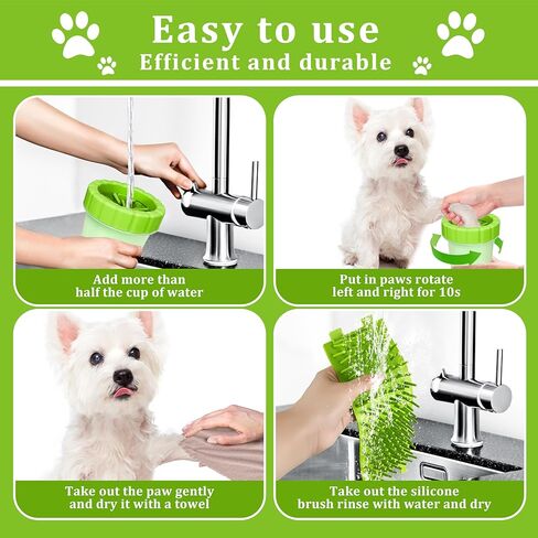 منظف ​​Qianruida Dog Paw مع اثنين من المناشف الوصية Muddy Paw Paw Dog Paw Gasher Cust Foot Cust (متوسط ​​، أزرق) in Kuwait