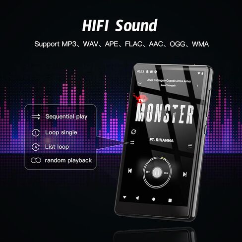 5" MP3 Player with Android 13 OS, 96GB MP3 Player with Bluetooth and WiFi, 1080P HD MP4 Player, Music Player Preloaded with Spotify, Audible, and Play Store in Kuwait