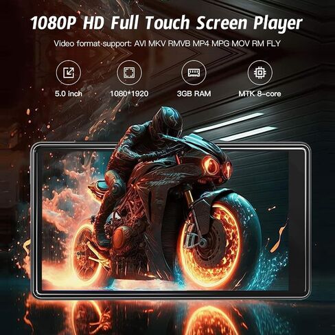 5" MP3 Player with Android 13 OS, 96GB MP3 Player with Bluetooth and WiFi, 1080P HD MP4 Player, Music Player Preloaded with Spotify, Audible, and Play Store in Kuwait