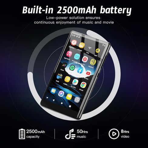 5" MP3 Player with Android 13 OS, 96GB MP3 Player with Bluetooth and WiFi, 1080P HD MP4 Player, Music Player Preloaded with Spotify, Audible, and Play Store in Kuwait