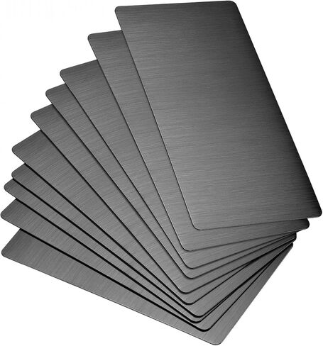 UXCELL Blank Metal Card 80x50x0.4mm تم تجاهلها 201 لوحة من الفولاذ المقاوم للصدأ للطباعة بالليزر DIY نغمة الفضة 15 PCS in Saudi Arabia