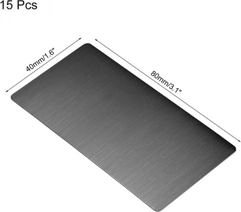 UXCELL Blank Metal Card 80x50x0.4mm تم تجاهلها 201 لوحة من الفولاذ المقاوم للصدأ للطباعة بالليزر DIY نغمة الفضة 15 PCS in Saudi Arabia