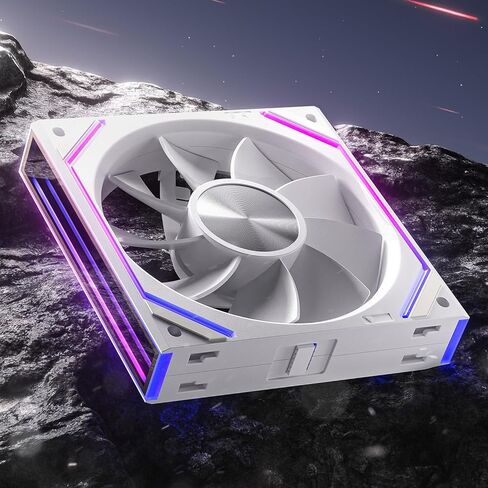 Asiahorse Dawn 120mm Case Fan ، Argb PWM 1850RPM/71CFM تدفق الهواء ، تصميم الشفرة للأمام والعكس ، ضوضاء منخفضة ، محامل HDB الدقيقة عالية الأداء Uni PC مروحة Modular Daisy in Kuwait