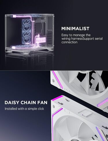 Asiahorse Dawn 120mm Case Fan ، Argb PWM 1850RPM/71CFM تدفق الهواء ، تصميم الشفرة للأمام والعكس ، ضوضاء منخفضة ، محامل HDB الدقيقة عالية الأداء Uni PC مروحة Modular Daisy in Kuwait