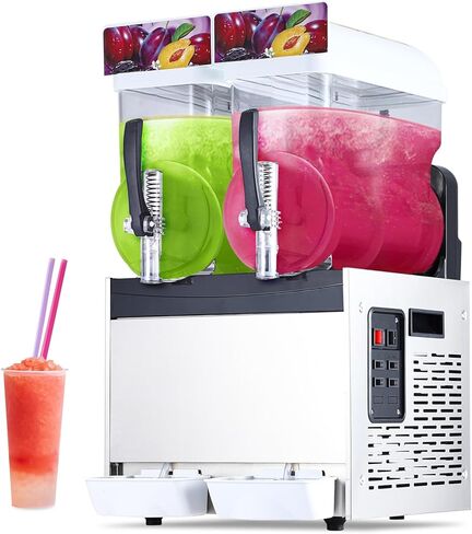 30L/8 Gal Commercial Slushy Machine, Frozen Drink Margarita Machine Smoothie Slushie Maker, Self-Cleaning, 700W Stainless Steel Slushy Machine for Homes, Coffee Shops, Restaurants, White in Saudi Arabia