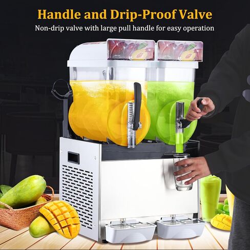 30L/8 Gal Commercial Slushy Machine, Frozen Drink Margarita Machine Smoothie Slushie Maker, Self-Cleaning, 700W Stainless Steel Slushy Machine for Homes, Coffee Shops, Restaurants, White in Saudi Arabia