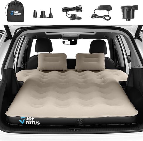 Joytutus SUV Air Camping Seding ، 3.0 سميك سميك للتخليط ، مرتبة قابلة للنفخ ، مضاد للتسرب ، مع وسادتين ومضخة كهربائية سرير سيارة عالمي لجذع سيارات الدفع الرباعي والمقعد الخلفي in Kuwait