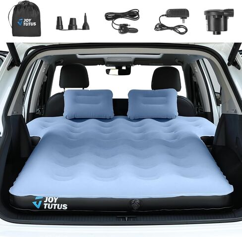 Joytutus SUV Air Camping Seding ، 3.0 سميك سميك للتخليط ، مرتبة قابلة للنفخ ، مضاد للتسرب ، مع وسادتين ومضخة كهربائية سرير سيارة عالمي لجذع سيارات الدفع الرباعي والمقعد الخلفي in Kuwait