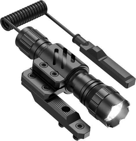 Feyachi FL14-MB Flashlight 1200 Lumen Matte Black LED Light with Flashlight Mount and Pressure Switch Included in Kuwait