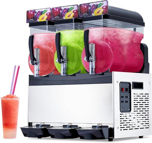 30L/8 Gal Commercial Slushy Machine, Frozen Drink Margarita Machine Smoothie Slushie Maker, Self-Cleaning, 700W Stainless Steel Slushy Machine for Homes, Coffee Shops, Restaurants, White in Saudi Arabia