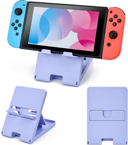 DLseego Switch Stand Suitable for Switch OLED/Switch/Switch Lite, Cute Angle Adjustable Holder Kickstand, Portable Foldable Non-Slip Non-Shake Anime Kawaii Bracket with 4 Height Settings - Purple in Kuwait