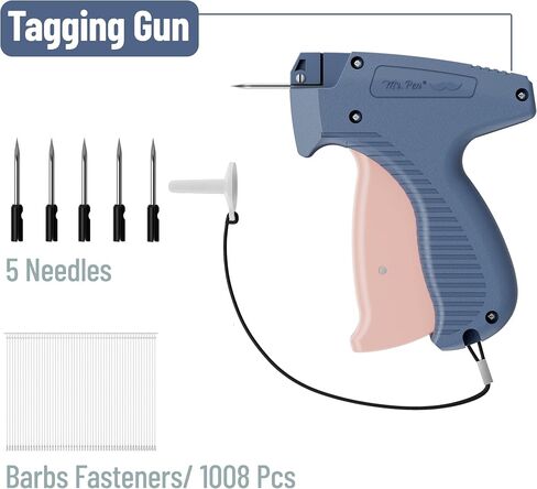 Mr. Pen- Tagging Gun with Case, 5 Needles, 1008 pcs 2" Barbs Fasteners, Greyish Blue, Tagging Gun for Clothing Tag Gun for Clothes Tag Gun, Price Tag Gun, Pricing Gun, Tag Attacher Guns in Saudi Arabia