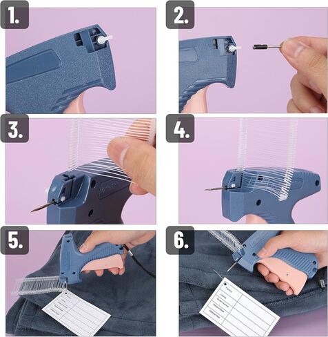 Mr. Pen- Tagging Gun with Case, 5 Needles, 1008 pcs 2" Barbs Fasteners, Greyish Blue, Tagging Gun for Clothing Tag Gun for Clothes Tag Gun, Price Tag Gun, Pricing Gun, Tag Attacher Guns in Saudi Arabia