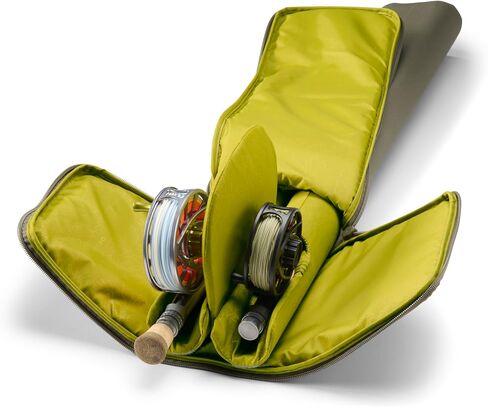 Orvis Double Rod And Reel Case - Durable Fishing Reel Case with Adjustable Strap for Easy Transport and Organized Storage, Dusty Olive - One Size in Saudi Arabia