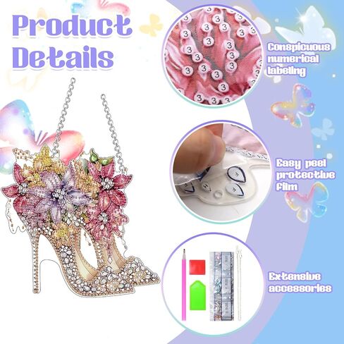 KASURE 2 Pcs Diamond Painting Kits Hanging Pendant,Diamond Art Kits for Adults,Special Shaped Diamond Art Butterfly Window Ornaments Diamond Art Suncatchers for DIY Crafts Gift and Decor,Box Package in Saudi Arabia