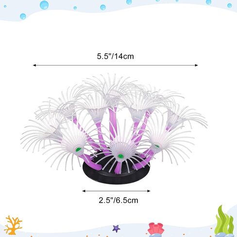 Soft Silicone Glowing Fish Tank Decorations, Aquarium Decoration Plants Glow in The Dark, Aquarium Glowing Kelp Plant, Glowing Artificial Coral Ornament Water Grass for Fish Tank Decor, Blue in Kuwait