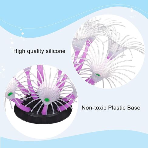 Soft Silicone Glowing Fish Tank Decorations, Aquarium Decoration Plants Glow in The Dark, Aquarium Glowing Kelp Plant, Glowing Artificial Coral Ornament Water Grass for Fish Tank Decor, Blue in Kuwait