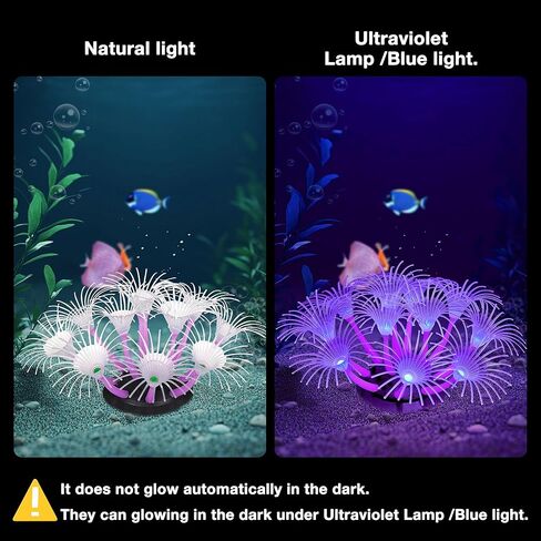 Soft Silicone Glowing Fish Tank Decorations, Aquarium Decoration Plants Glow in The Dark, Aquarium Glowing Kelp Plant, Glowing Artificial Coral Ornament Water Grass for Fish Tank Decor, Blue in Kuwait