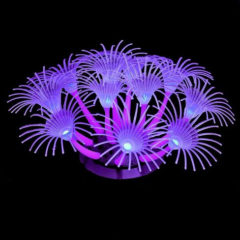 Soft Silicone Glowing Fish Tank Decorations, Aquarium Decoration Plants Glow in The Dark, Aquarium Glowing Kelp Plant, Glowing Artificial Coral Ornament Water Grass for Fish Tank Decor, Blue in Kuwait
