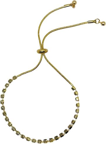 Adjustable Length Snake Chain Bracelet with Colorful Gemstones - Unique Luster (red) in Saudi Arabia
