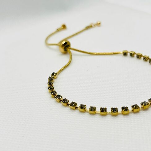 Adjustable Length Snake Chain Bracelet with Colorful Gemstones - Unique Luster (red) in Saudi Arabia