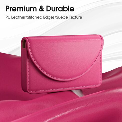 MaxGear Business Card Holder, PU Leather Business Card Case Pocket for Men or Women, Professional Slim Credit Cards Carrier Name Cards Holder Wallet with Magnetic Shut, Coffee in Saudi Arabia