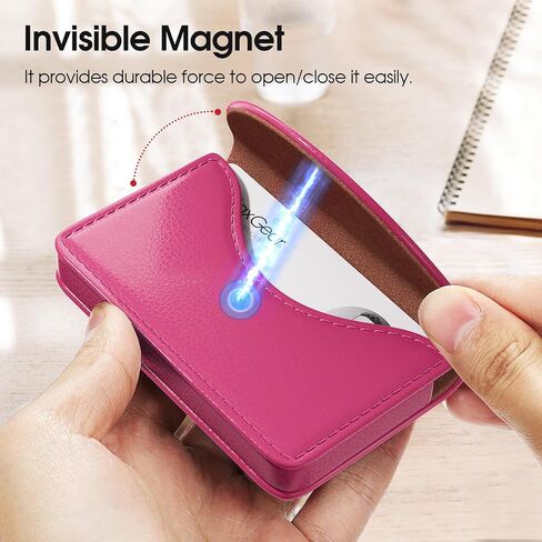 MaxGear Business Card Holder, PU Leather Business Card Case Pocket for Men or Women, Professional Slim Credit Cards Carrier Name Cards Holder Wallet with Magnetic Shut, Coffee in Saudi Arabia
