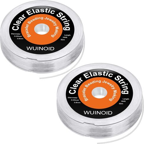0.8 mm Clear Bracelet String, Elastic String for Bracelets Jewelry Making, Necklaces, Beading and Crafts, Friendship Stretchy Bracelet Beads Cords & Threads WUINOID in Saudi Arabia