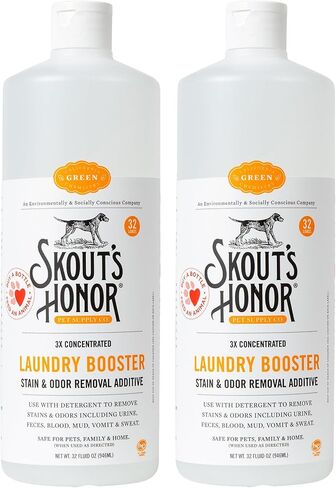 SKOUT'S Honor's Laundry Booster Stain & Odor إزالة الرائحة-تركيبة تعمل بالطاقة النباتية لفرش الحيوانات الأليفة والملابس ومنصات التبول القابلة للغسل-صديقة للبيئة وخالية من القسوة ، 32 أوقية in Saudi Arabia