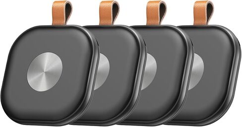 Smart Bluetooth Tracker,Key Finder,Item Locator Works with Apple Find My (iOS Only),Tracking Tag for Luggage,Keys,Bags,Wallets, Anti-Lost without monthly fees,Replaceable Battery-4 PACK (Black 4-pack) in Saudi Arabia
